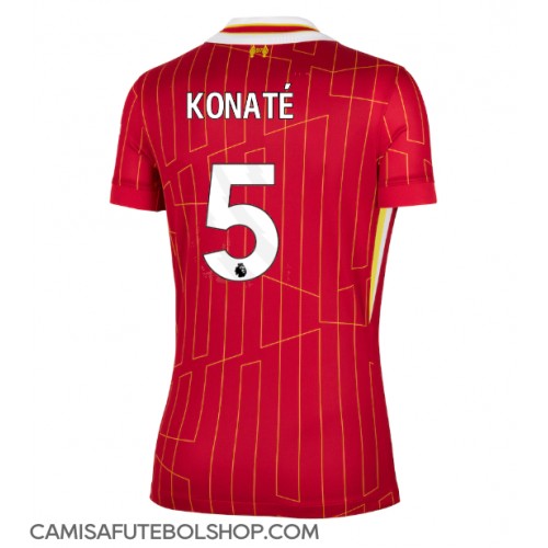 Camisa de time de futebol Liverpool Ibrahima Konate #5 Replicas 1º Equipamento Feminina 2024-25 Manga Curta